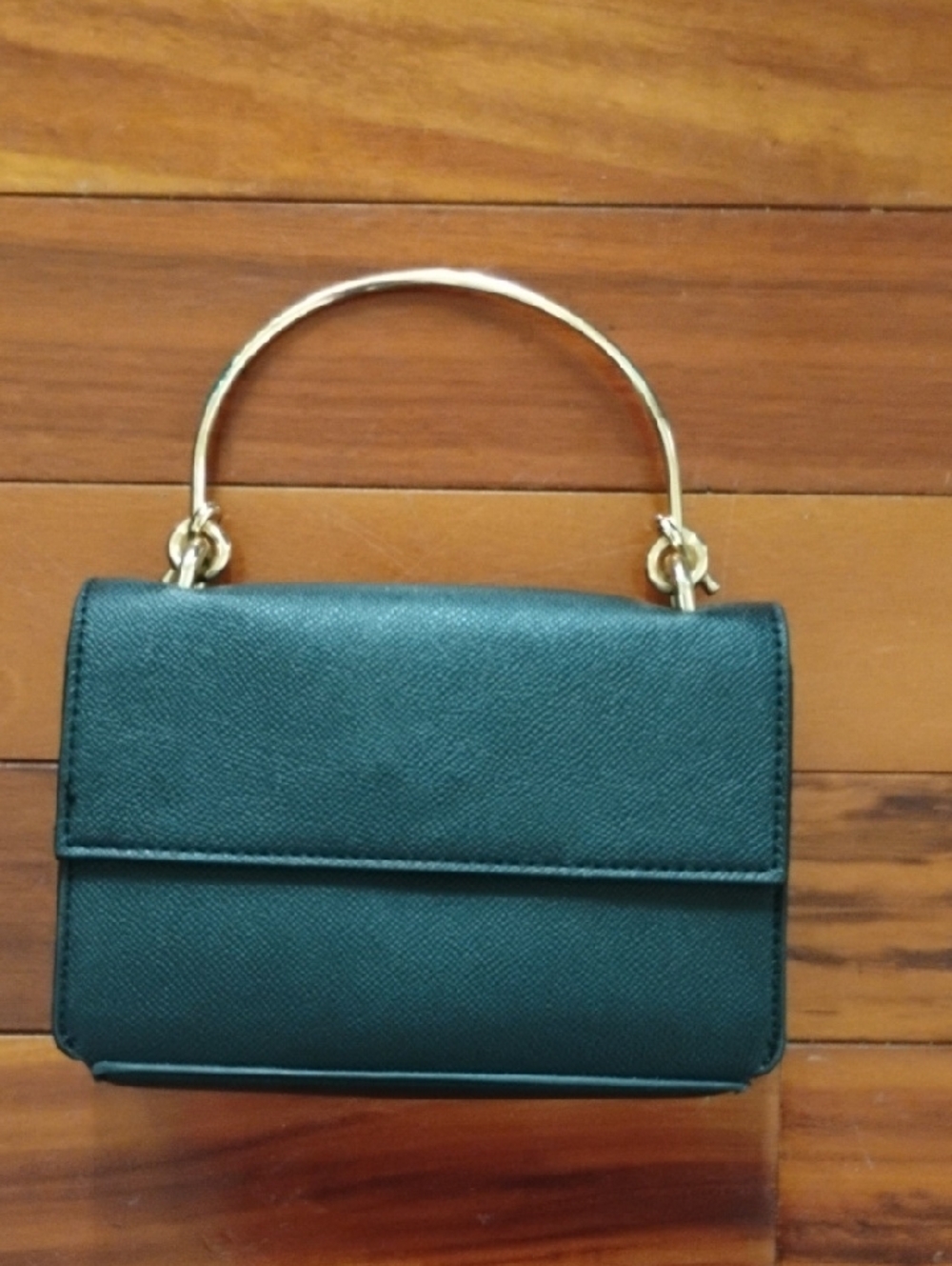 Classic Structured Top-Handle Women’s Bag in Black with Gold Hardware